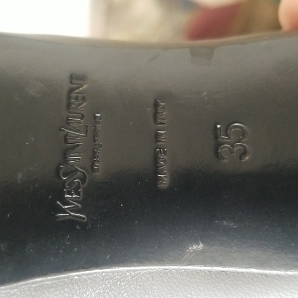 YVES SAINT LAURENT TRIBTOO CAP TOE PLATFORM PUMP BLACK LEATHER & PATENT - Picture 16 of 16